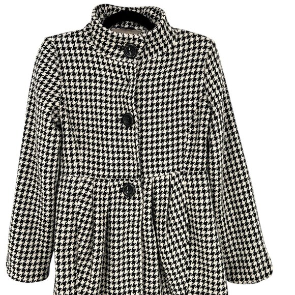 bitten by Sarah Jessica Parker Houndstooth Coat Black White Size Medium - Picture 2 of 10